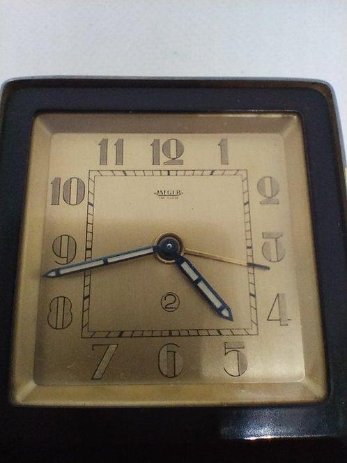 Wekker - Jaeger-LeCoultre - Art Deco - Gelakt messing -, Antiek en Kunst, Antiek | Klokken