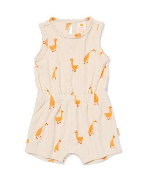 HEMA Newborn jumpsuit badstof eenden ecru, Kinderen en Baby's, Babykleding | Overige, Nieuw, Verzenden