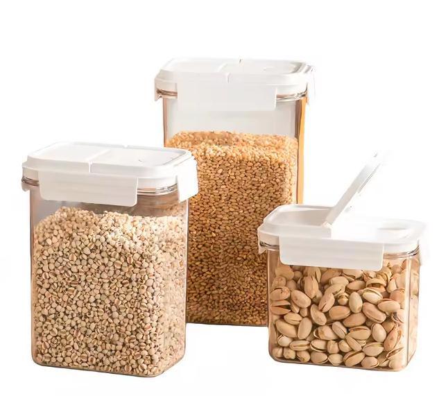 Transparante graancontainer met klikdeksel – luchtdicht, Huis en Inrichting, Keuken | Keukenelementen, Nieuw, Verzenden