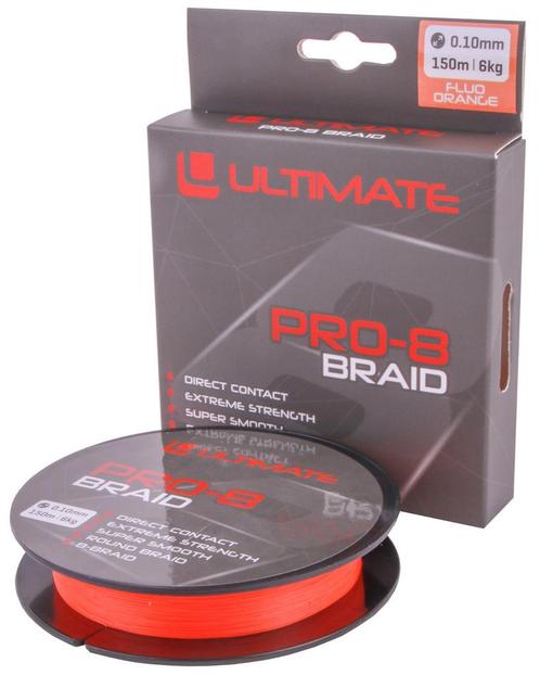 Ultimate Pro-8 Braid 0.12mm 7kg 150m Fluo Orange, Watersport en Boten, Hengelsport | Algemeen, Vislijn, Nieuw, Verzenden