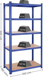 Kelderplank-Opbergplank-200 x 100 x 50 cm-Tot 600kg-Blauwe, Doe-het-zelf en Verbouw, Hout en Planken, Ophalen, Overige typen, Nieuw