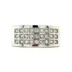 Witgouden Bigli ring met diamant 18 krt, Verzenden, Zo goed als nieuw, Wit, Goud