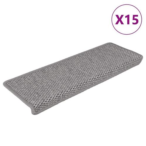 Sisal-look Trapmatten Zilver 15 st. | Tweedekansje | Perf..., Huis en Inrichting, Stoffering | Vloerbedekking, Grijs, Nieuw, Tapijt