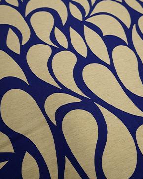 Viscose Linnen Abstract Blauw/Beige, Hobby en Vrije tijd, Stoffen en Lappen, Blauw, Nieuw