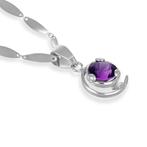 Ketting met hanger - 18 karaat Witgoud -  1.50ct. tw.