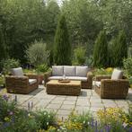Sumatra stoel-bank 4-delig loungeset naturel rotan, Tuin en Terras, Tuinsets en Loungesets, Ophalen of Verzenden, Nieuw