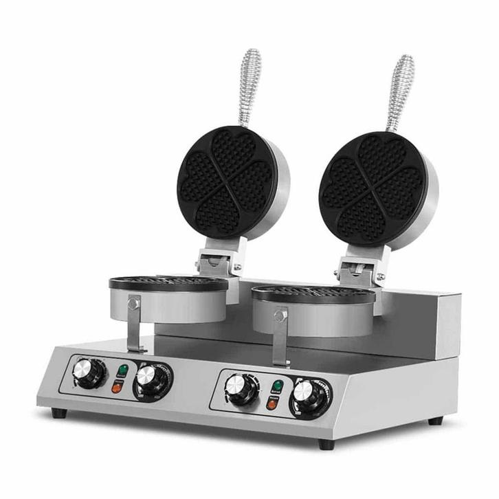 HCB Dubbel wafelijzer - hartjes - timer - 230V - RVS, Zakelijke goederen, Horeca | Keukenapparatuur, Nieuw in verpakking, Fornuis, Frituur en Grillen