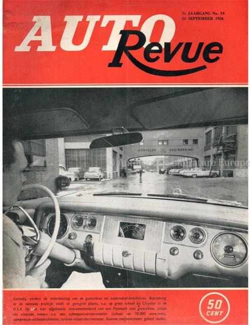1956 AUTO REVUE MAGAZINE 19 NEDERLANDS, Boeken, Auto's | Folders en Tijdschriften