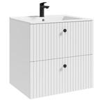 Badplaats Badkamermeubel Saros 60 cm - Wit - met Wastafel, Verzenden, Nieuw, Wastafelkast