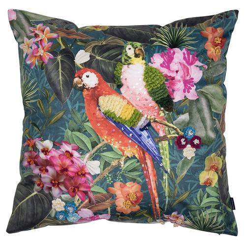 handgemaakt kussen fleury papegaai 45x45cm, Huis en Inrichting, Woonaccessoires | Overige, Verzenden
