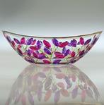 Secoloventesimo - Fruitschaal - Leaves gold n purple, Antiek en Kunst, Antiek | Glas en Kristal
