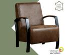 Leren fauteuil Glory - Vintage Brown (bruin), Huis en Inrichting, Fauteuils, Nieuw, Ophalen of Verzenden, 50 tot 75 cm, Industrieel, Modern