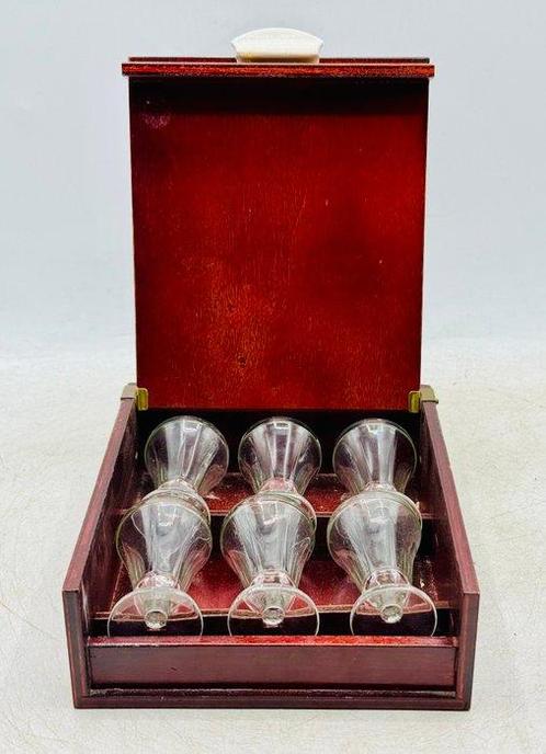 Doos - Victoriaanse stijl met glazen - Hout, Messing, Antiek en Kunst, Curiosa en Brocante