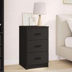 vidaXL Nachtkastje met lade Zwart 38 x 38 x 66 cm Bewerkt, Huis en Inrichting, Minder dan 45 cm, Verzenden, Nieuw, 55 tot 70 cm