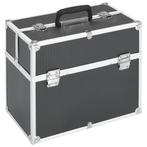 vidaXL Make-up koffer 38x23x34 cm aluminium zwart, Sieraden, Tassen en Uiterlijk, Nieuw, Verzenden