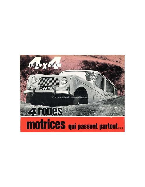 1963 RENAULT 4 4X4 SINPAR BROCHURE FRANS, Boeken, Auto's | Folders en Tijdschriften, Renault