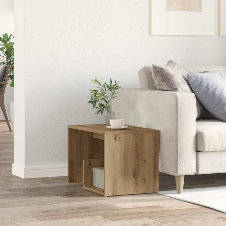 vidaXL Bijzettafel 59x36x38 cm bewerkt hout artisanaal, Huis en Inrichting, Tafels | Bijzettafels, Nieuw, Minder dan 45 cm, Verzenden