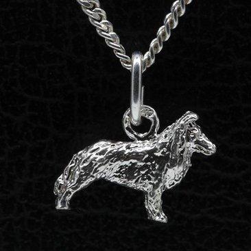 Zilveren Collie sheltie ketting hanger - klein, Sieraden, Tassen en Uiterlijk, Kettinghangers, Verzenden