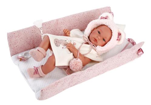 Llorens pop Bimba met roze muts - 35cm (Poppen 33- 36 cm), Kinderen en Baby's, Speelgoed | Poppen, Babypop, Nieuw, Ophalen of Verzenden