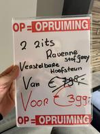 Bank Ravenne Grijs Verstelbare hoofdsteun 20% Extra korting, Huis en Inrichting, Banken | Bankstellen, 100 tot 125 cm, Nieuw, Velvet 2 zitter