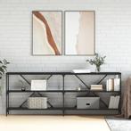 vidaXL Wandtafel 200x30x75 cm bewerkt hout en ijzer zwart, Verzenden, Nieuw