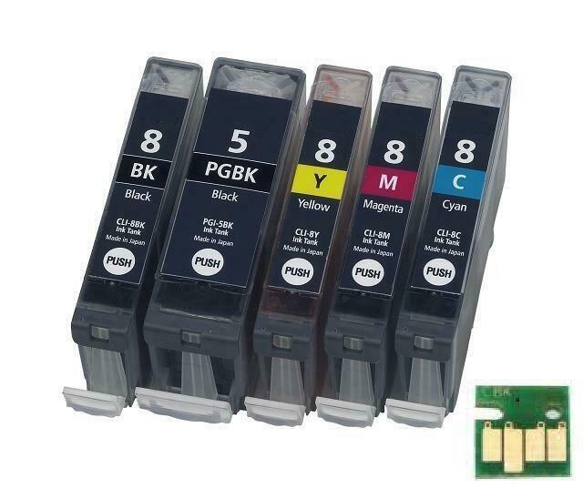 Set Canon PGI-5 & CLI-8 serie MET CHIP compatible € 6,50, Computers en Software, Printerbenodigdheden, Nieuw, Ophalen of Verzenden