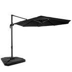 Zweefparasol Bardolino Ø300cm – Premium parasol - Zwart |, Tuin en Terras, Parasols, Verzenden, Nieuw
