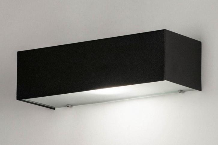Rietveld Wandlampen - Zwart - Glas, Metaal, Aluminium, Huis en Inrichting, Lampen | Wandlampen, Verzenden