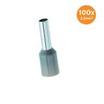 Adereindhuls Geïsoleerd 2,5mm² Grijs 100 stuks, Ophalen of Verzenden, Nieuw