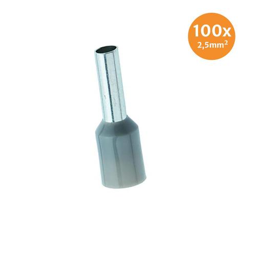 Adereindhuls Geïsoleerd 2,5mm² Grijs 100 stuks, Auto-onderdelen, Elektronica en Kabels, Nieuw, Ophalen of Verzenden