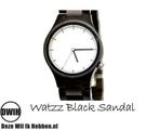 Houten horloge: WATZZ Black Sandal (WATZZ 10), Verzenden, Nieuw