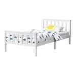 Houten bed Breda met bedbodem 100x200 cm wit, Verzenden, Nieuw