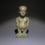 Oud-Egyptisch Faience Fijne God Pateco. 7,5 H. Late Periode, Verzamelen, Mineralen en Fossielen