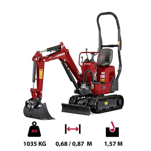 Yanmar SV08 Minigraafmachine - 1 Ton, Zakelijke goederen, Machines en Bouw | Kranen en Graafmachines, Graafmachine, Ophalen of Verzenden
