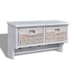 vidaXL Wandschap 60x23,5x33 cm paulowniahout wit, Huis en Inrichting, Woonaccessoires | Kapstokken, Verzenden, Nieuw