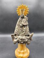 Figuur - Madonna con Gesù Bambino - zilveren metaal, Steen, Antiek en Kunst