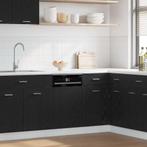 vidaXL Vaatwasserpaneel Lyon 45x1,5x67 cm bewerkt hout zwart, Verzenden, Nieuw, Zwart