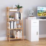 TRUUSK Staande Boekenkast van Bamboe - 4 Niveaus Opbergrek -, Verzenden, Nieuw