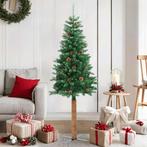 Kerstboom Met Echt Hout En Dennenappels Smal 150 Cm Pvc Groe, Verzenden, Nieuw