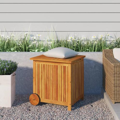 vidaXL Tuinbox met wieltjes 60x50x58 cm massief acaciahout, Tuin en Terras, Overige Tuin en Terras, Nieuw, Verzenden