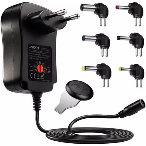 Izoxis Universele Adapter 3–12V met USB & 6 Pluggen – 30, Telecommunicatie, Mobiele telefoons | Telefoon-opladers, Nieuw, Ophalen of Verzenden