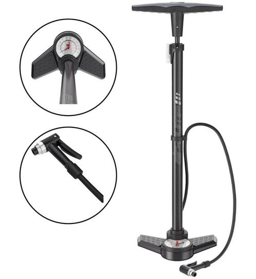 Fietspomp met drukmeter -  11 bar, Fietsen en Brommers, Fietsaccessoires | Fietspompen, Nieuw, Drukmeter, Verzenden