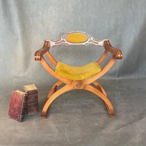 Stoel - Hout - Savonarola, Antiek en Kunst, Kunst | Designobjecten