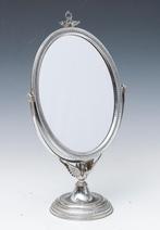 Een Spaanse zilveren tafelspiegel, Antiek en Kunst, Antiek | Spiegels, Minder dan 100 cm, Minder dan 50 cm, Ophalen, Ovaal