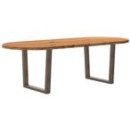 vidaXL Eettafel 240x100x74 cm ovaal massief eikenhout, Huis en Inrichting, Tafels | Eettafels, Verzenden, Nieuw