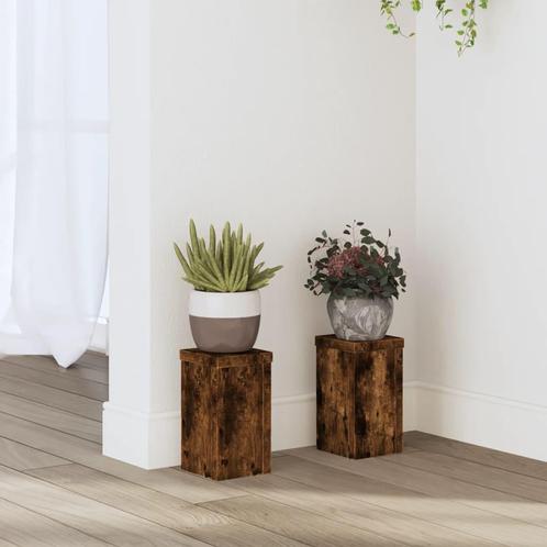 vidaXL Plantenstandaards 2 st 10x10x18 cm bewerkt hout, Tuin en Terras, Overige Tuin en Terras, Nieuw, Verzenden
