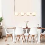 Brilliant Glint hanglamp 4-vlammig hout/messing glas/metaal, Huis en Inrichting, Woonaccessoires | Overige, Verzenden, Nieuw