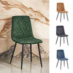 Eetkamerstoel Rob Velours | Blauw | Velvet/velours stof, Huis en Inrichting, Stoelen, Ophalen, Nieuw, Industrieel