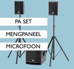 PA set + mengpaneel + microfoon huren in Deventer? tot 75, Nieuw, Ophalen of Verzenden