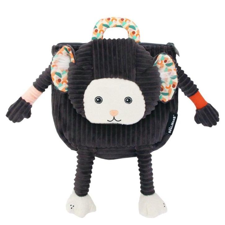 Les Deglingos Rugzak Aap Grijs 25 Cm, Kinderen en Baby's, Speelgoed | Knuffels en Pluche, Nieuw, Verzenden